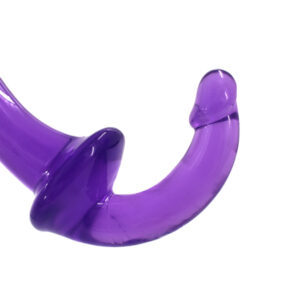 U-SHAPE - 20 Cm. - Çift Başlı Realistik Lezbiyen Dildo (Jelly Mor) ''Retardex Genital Bölge Koku Giderici Hediyeli''