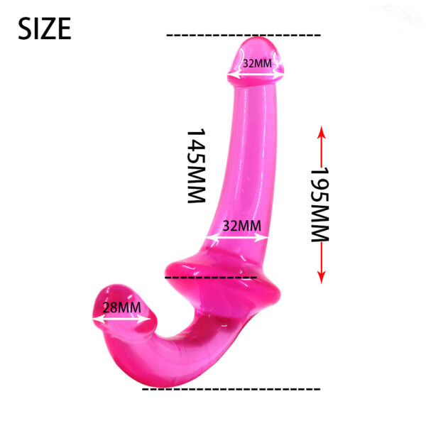 U-SHAPE - 20 Cm. - Çift Başlı Realistik Lezbiyen Dildo (Jelly Siyah) ''Retardex Genital Bölge Koku Giderici Hediyeli'' - Görsel 6