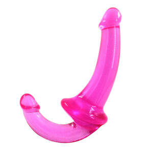 U-SHAPE - 20 Cm. - Çift Başlı Realistik Lezbiyen Dildo (Jelly Pembe) ''Retardex Genital Bölge Koku Giderici Hediyeli''