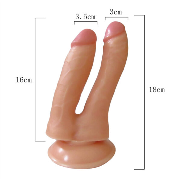 Lance's Cock - 18 Cm. - Ultra Realistik - Anal & Vajinal Çift Zevk - Belden Bağlamalı Kemerli Çatal Vibratör ''Retardex Genital Bölge Koku Giderici Hediyeli'' - Görsel 2