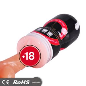 ROHS Dokunmatik Realistik Dokulu Erkek Masturbatör (Siyah&Kırmızı)