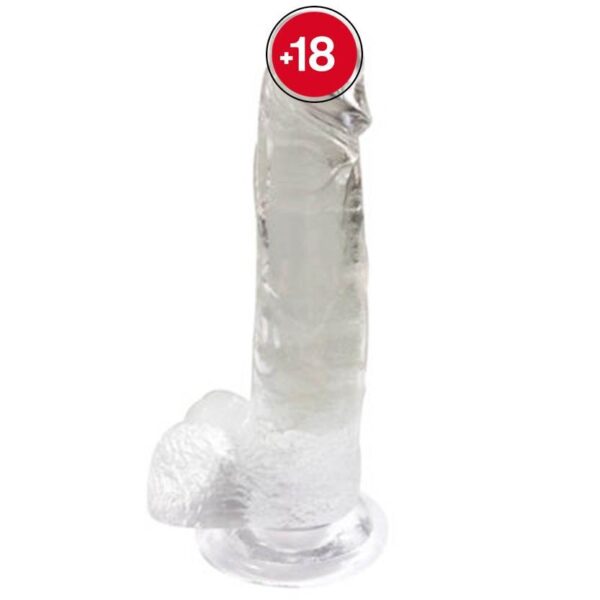 XESE - 21 Cm. - Tam Realistik Testisli Vantuzlu Vibratör (Jelly Beyaz) ''Retardex Genital Bölge Koku Giderici Hediyeli''
