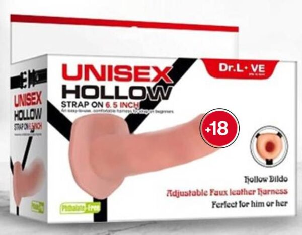 Dr.Love İçi Boş Belden Bağlamalı Yarı Realistik Penis     ''Retardex Genital Bölge Koku Giderici Hediyeli''