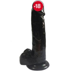 XESE - 21 Cm. - Tam Realistik Testisli Vantuzlu Zenci Vibratör ''Retardex Genital Bölge Koku Giderici Hediyeli''