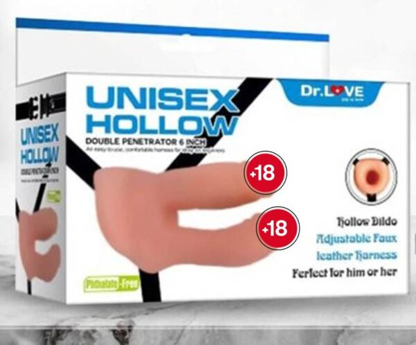 Dr.Love İçi Boş Belden Bağlamalı Çift Zevk Yarı Realistik Penis     ''Retardex Genital Bölge Koku Giderici Hediyeli''