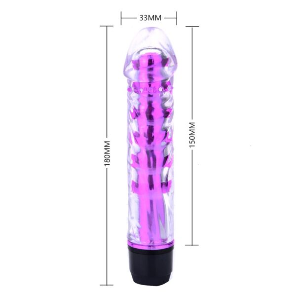 Renkli Fantazi Jelly Vibratör (Pembe) - Görsel 5