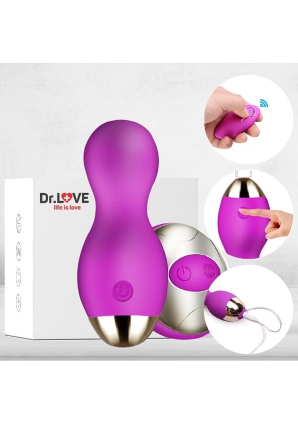 Dr.Love USB Şarjlı Uzaktan Kumandalı Su Geçirmez Ultra Lux Yumurta Vibratör - ''Retardex Genital Bölge Koku Giderici Hediyeli''