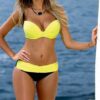 Angelsin Sarı Siyah Şık Bikini Tek Alt