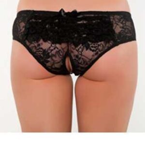 Merry See Siyah Seksi Alttan Açık Külot