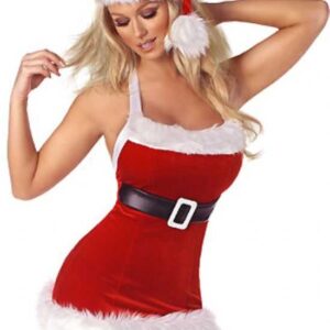 Merry See Kadife Yılbaşı Kız Kostümü Şapkalı