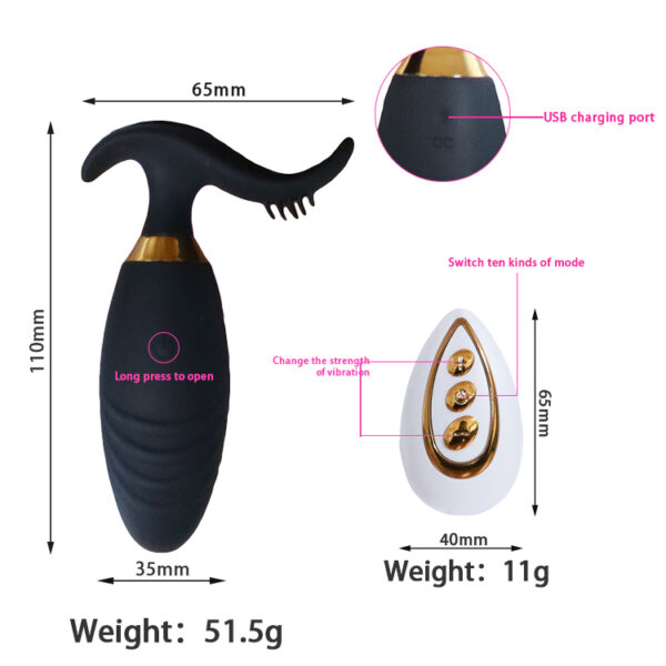 Yiwu Love 11 Cm. - USB Şarjlı - 10 Farklı Titreşim Modlu - Uzaktan Kumandalı - Klitoris Uyarıcılı - Teknolojik Vibratör - Görsel 4